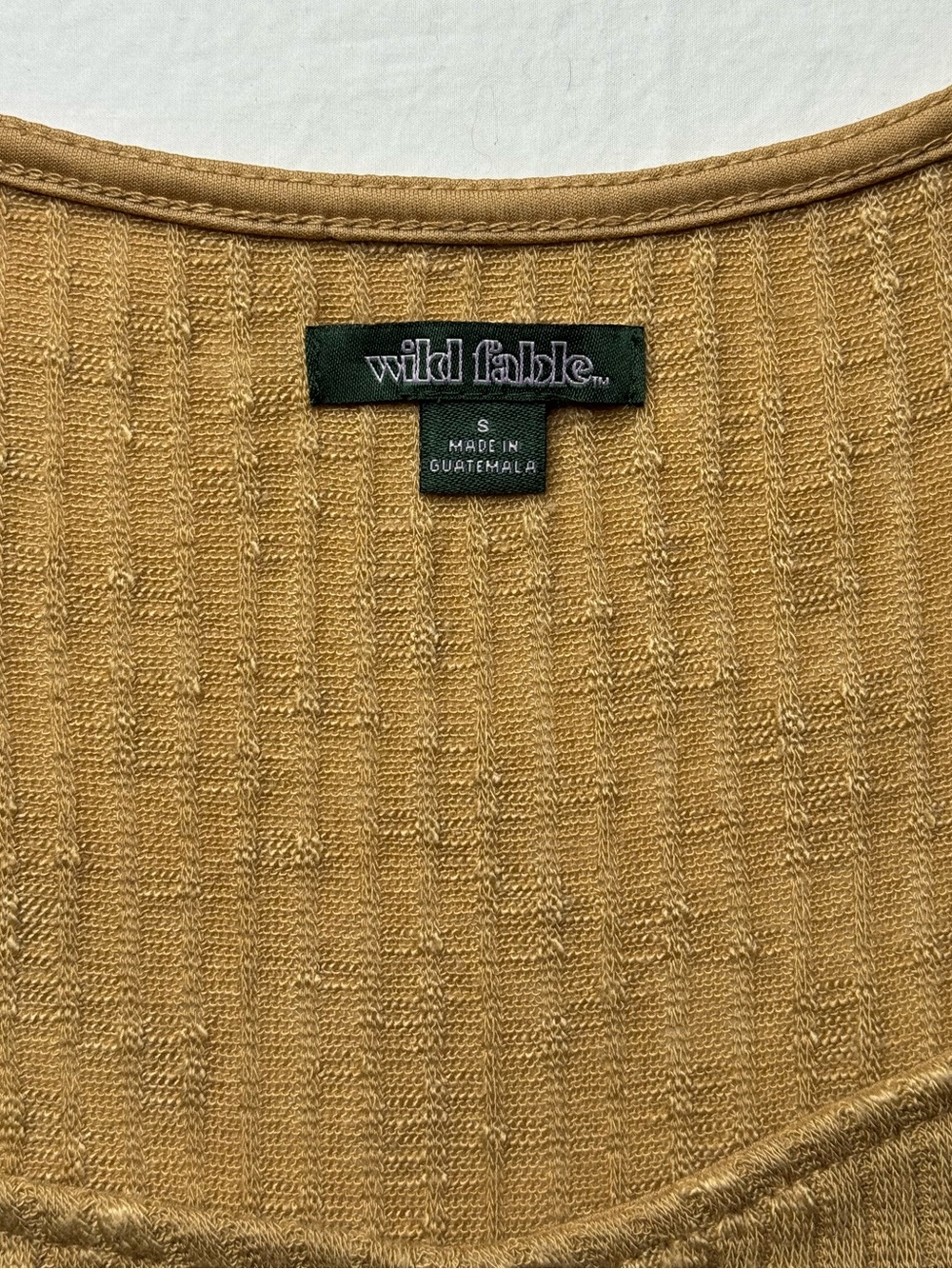 Wild fable - Camel Ribbed Long-Sleeve Cropped Top - Picture 5 of 5